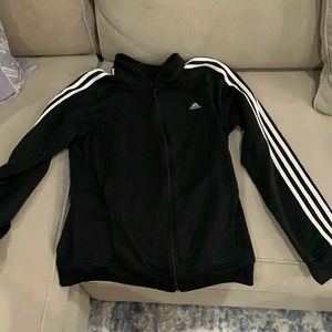 Adidas black zip up Large